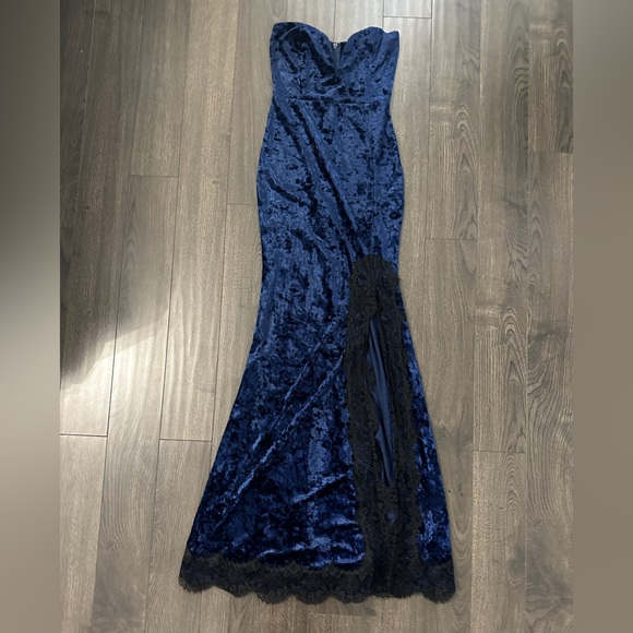 Long Velvet Party Dress - Picture 2 of 2